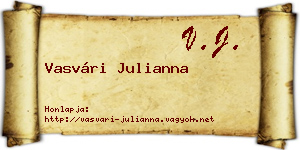 Vasvári Julianna névjegykártya